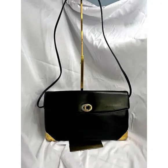 Christian Dior Leather Shoulder Bag CD Logo Plate/Black, GUC - Picture 2 of 13